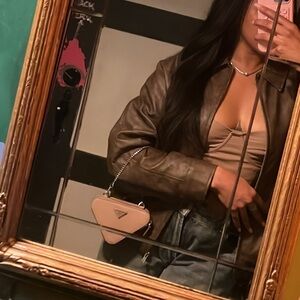 Prada Beige Triangle Crossbody Bag